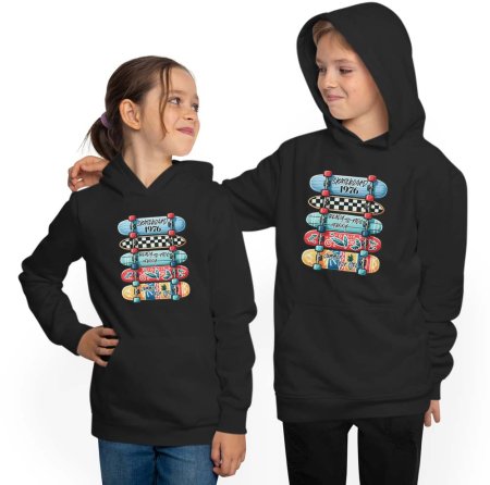 Skater Hoodie Kids Hooded Sweater - 5 Skateboards in Summer Colors i535